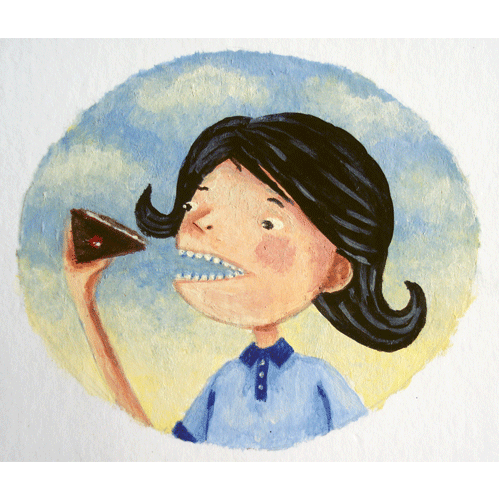 Girl eating cake